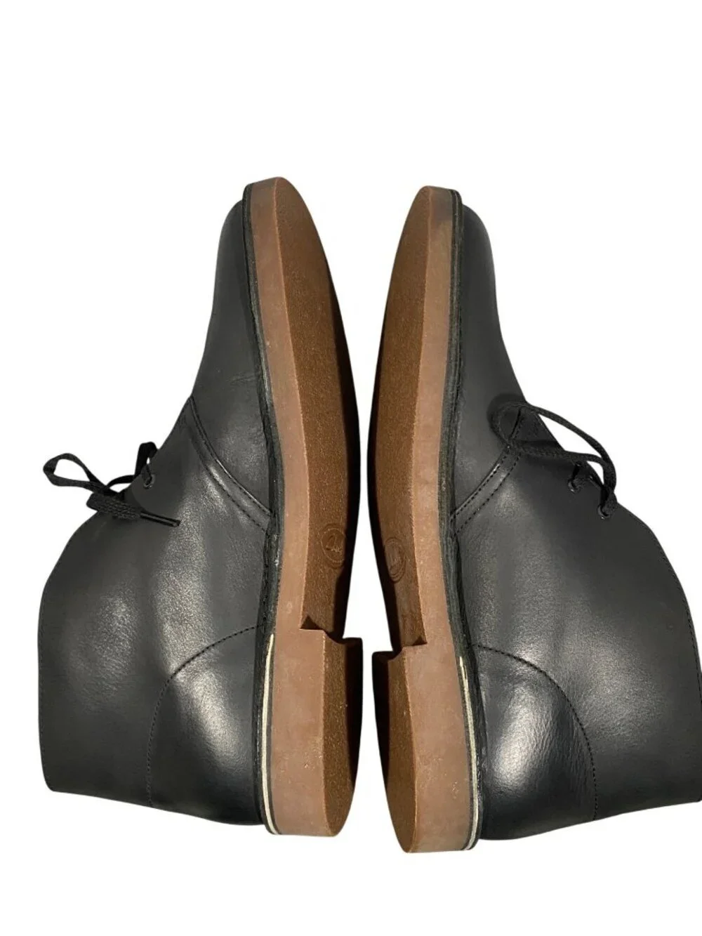 Clarks Mens Black Bushacre 2 Leather Desert Boots Size 11M Casual Lace-Up Shoes